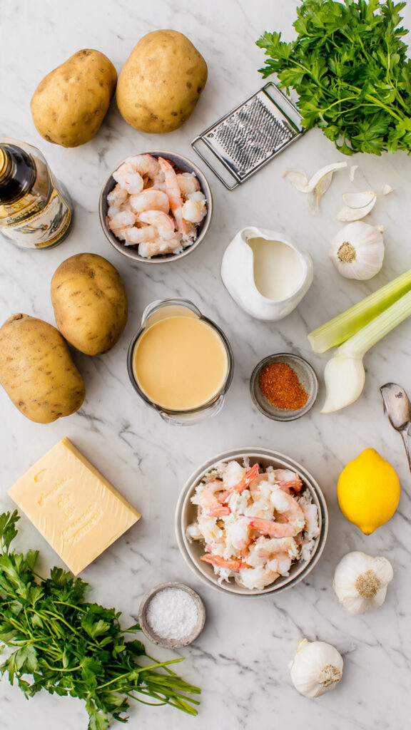 Ingredients for Seafood Stuffed Potatoes