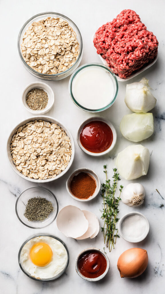 Ingredients for Oatmeal Meatloaf