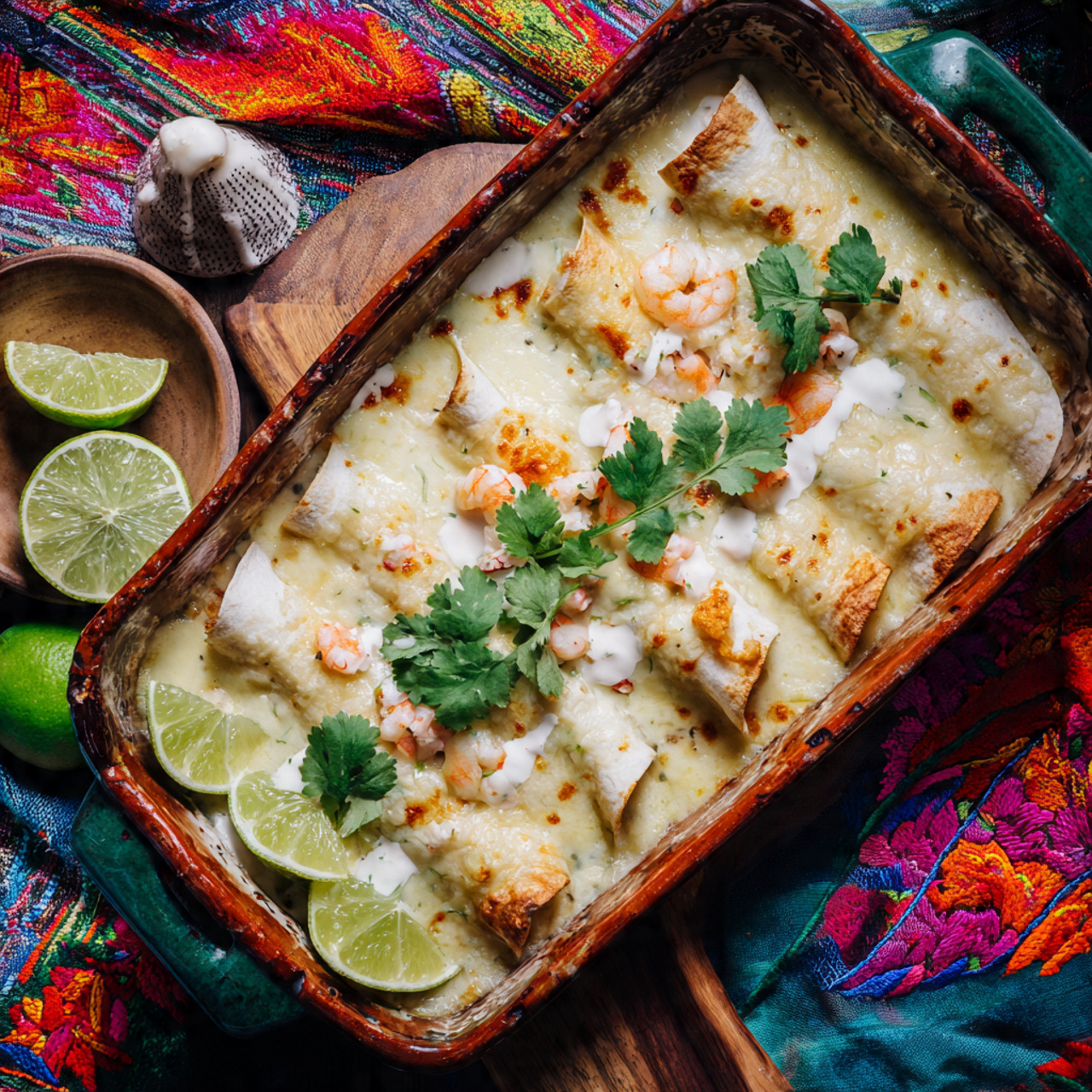 Seafood Enchiladas (Shrimp & Crab) - Delicious Creamy Mexican Dinner
