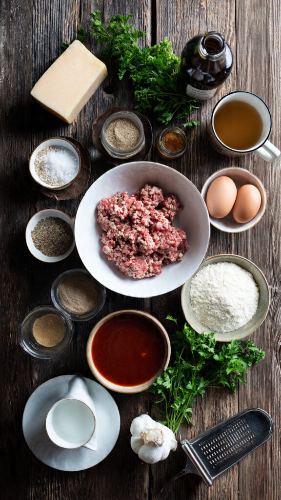 Ingredients for Crockpot Meatballs