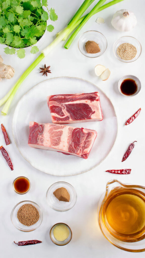 Slow Cooked Asian Beef Short Ribs Ingredients
