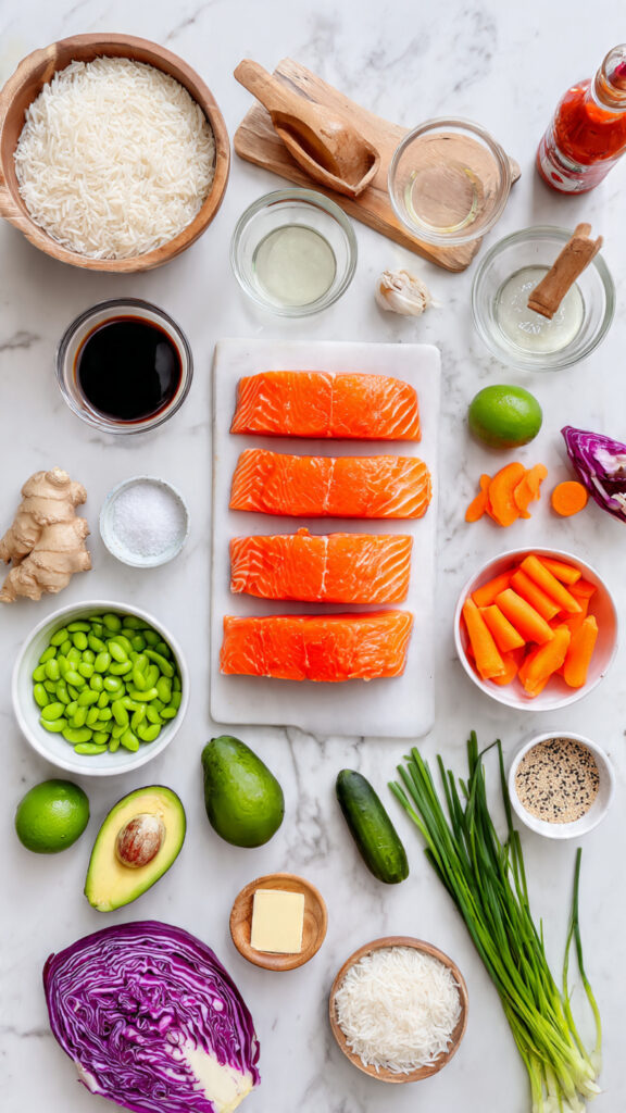 Salmon Rice Bowl Ingredients - Everything You Need
