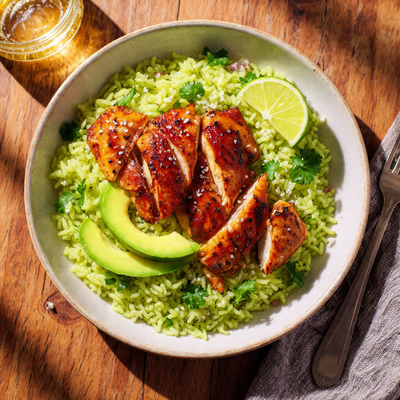 Honey Lime Chicken with Avocado Rice - Fresh Citrus Glazed Dinner