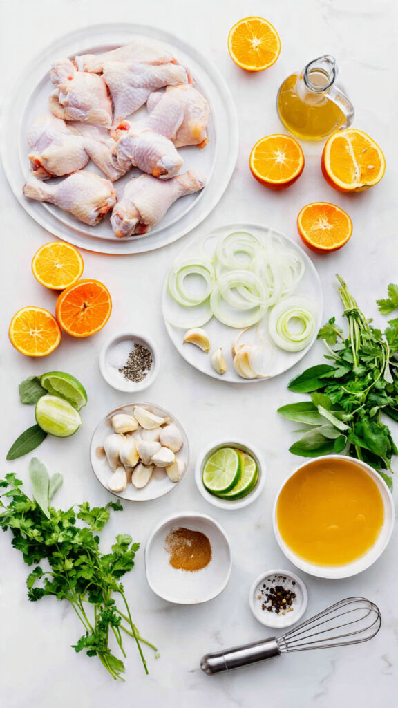 Fresh Ingredients for Authentic Mojo Chicken