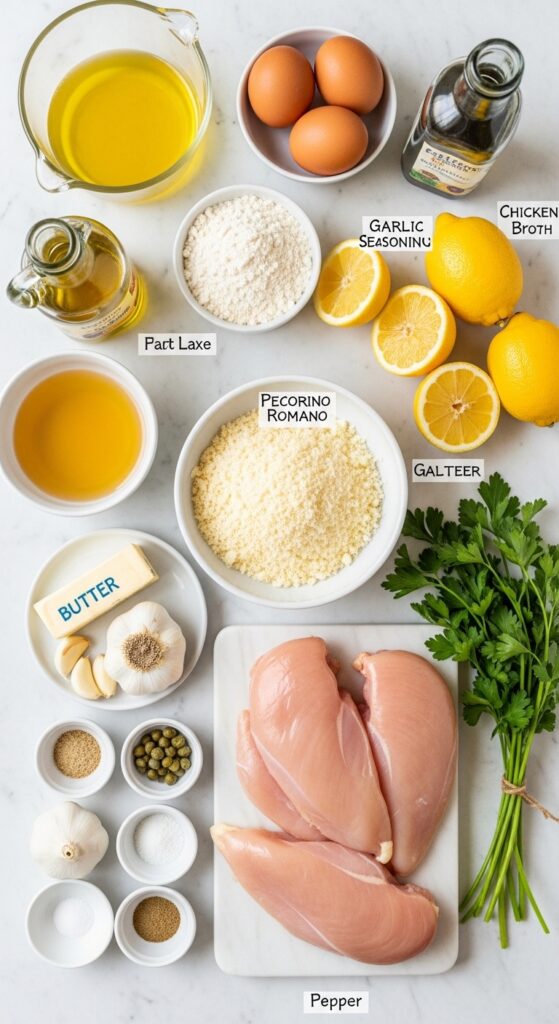 Fresh Ingredients for Lemon Chicken Romano Recipe