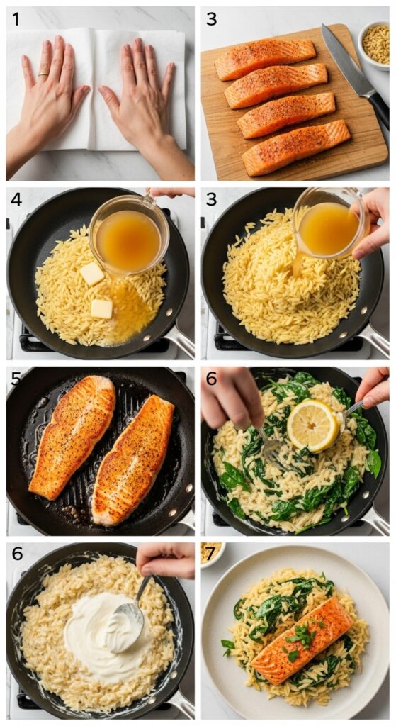 Step-by-Step Guide to Making Salmon with Lemon Orzo