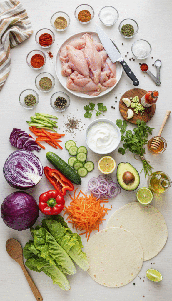 Spicy Chicken Wrap – All Fresh Ingredients You Need for the Perfect Recipe