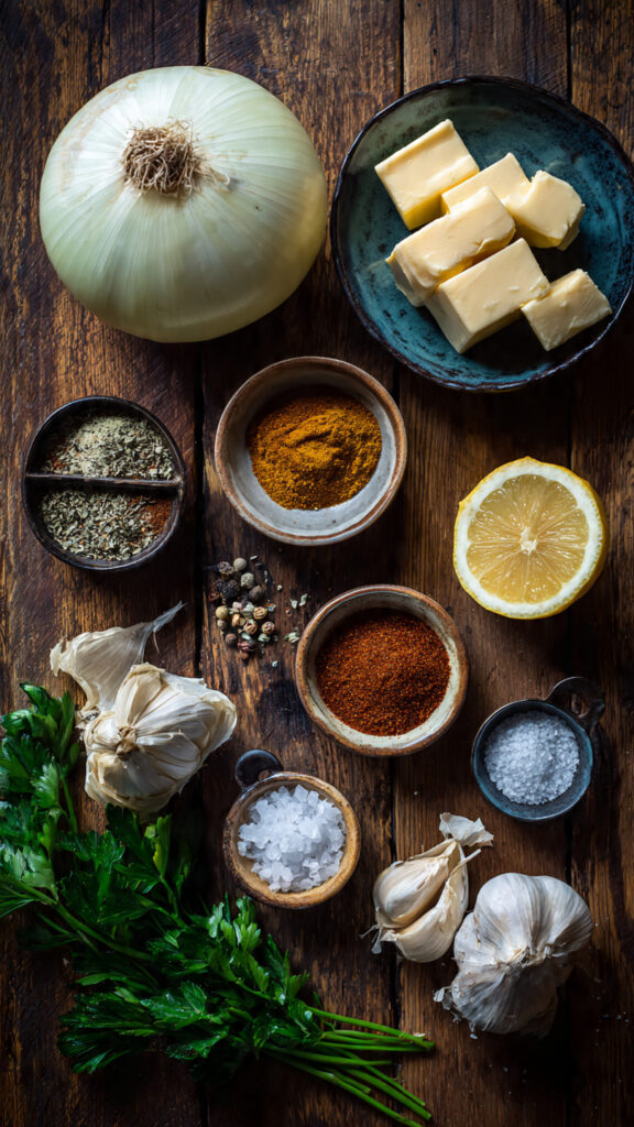 Fresh Ingredients for Viral Onion Boil with Cajun Garlic Butter