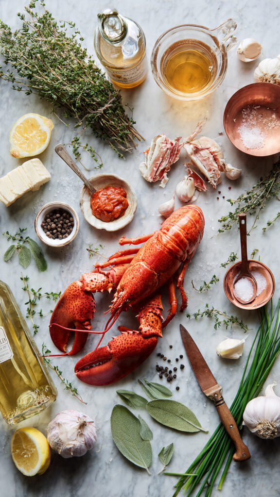 Fresh Ingredients for Lobster Bisque Recipe