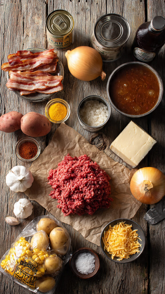 Fresh Ingredients for Slow Cooker Cowboy Casserole