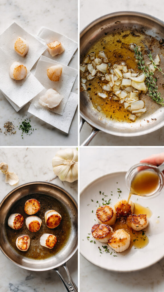 How to Make Seared Scallops with Brown Butter Sauce Step by Step