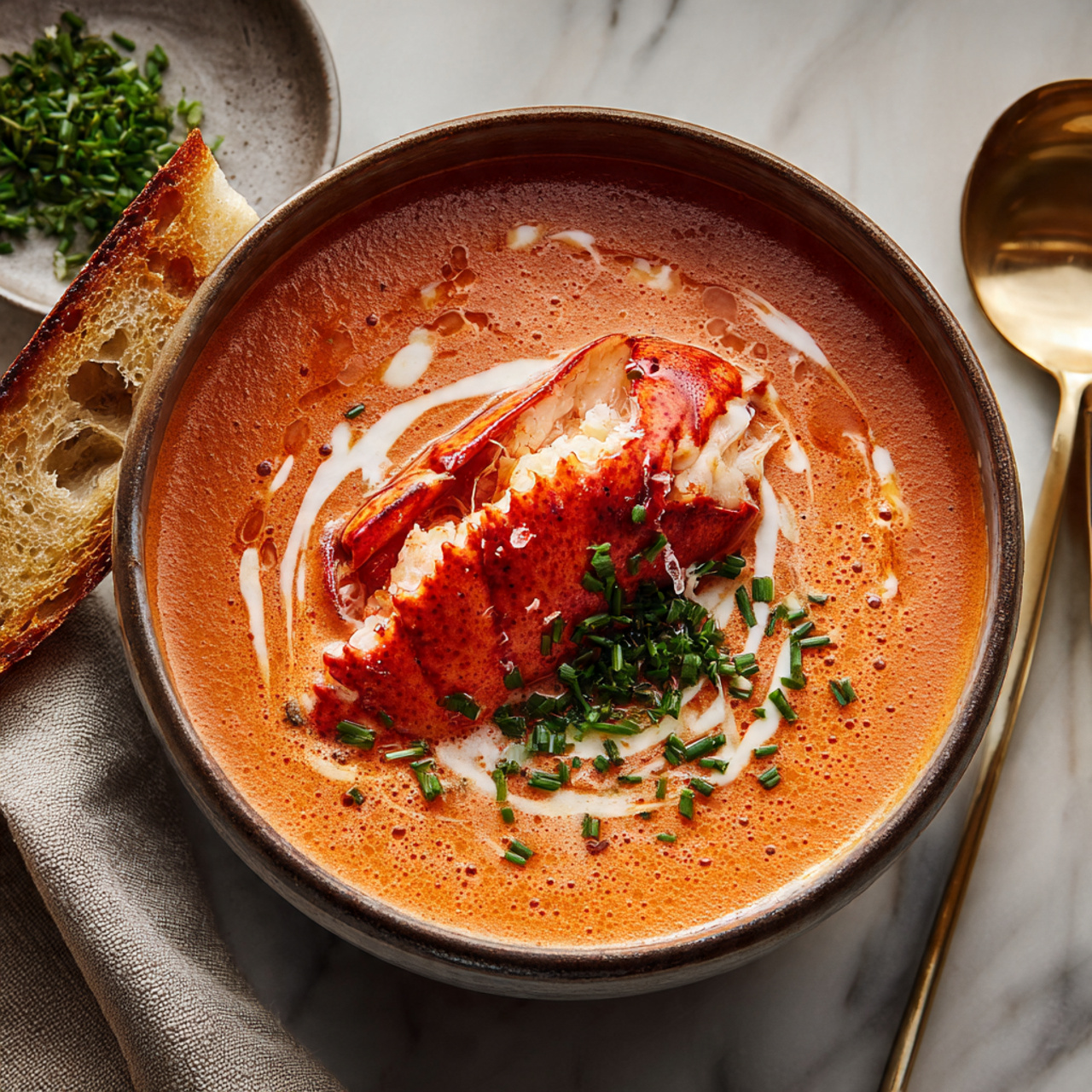 Rich & Velvety Lobster Bisque Recipe in Elegant Bowl