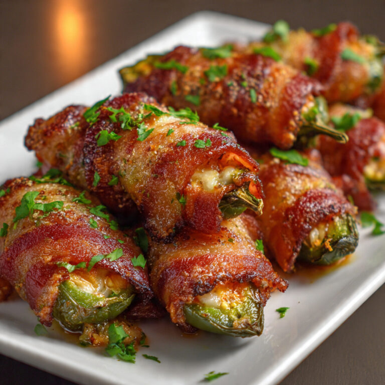 Best Bacon Wrapped Jalapeno Poppers on a Rustic Platter