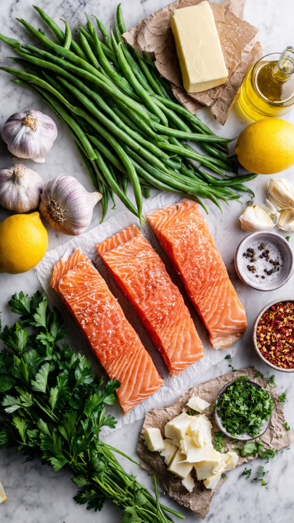 Ingredients for Crispy Garlic Butter Salmon