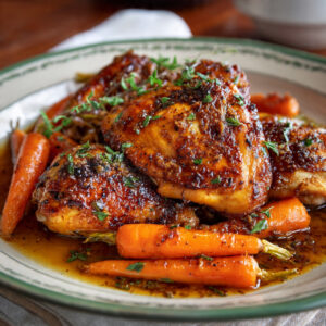 Brown Sugar Glazed Chicken with Roasted Carrots on Sheet Pan