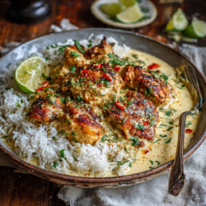 Creamy Coconut Chicken with Lime & Jasmine Rice - Thai-Inspired 35-Minute Dinner