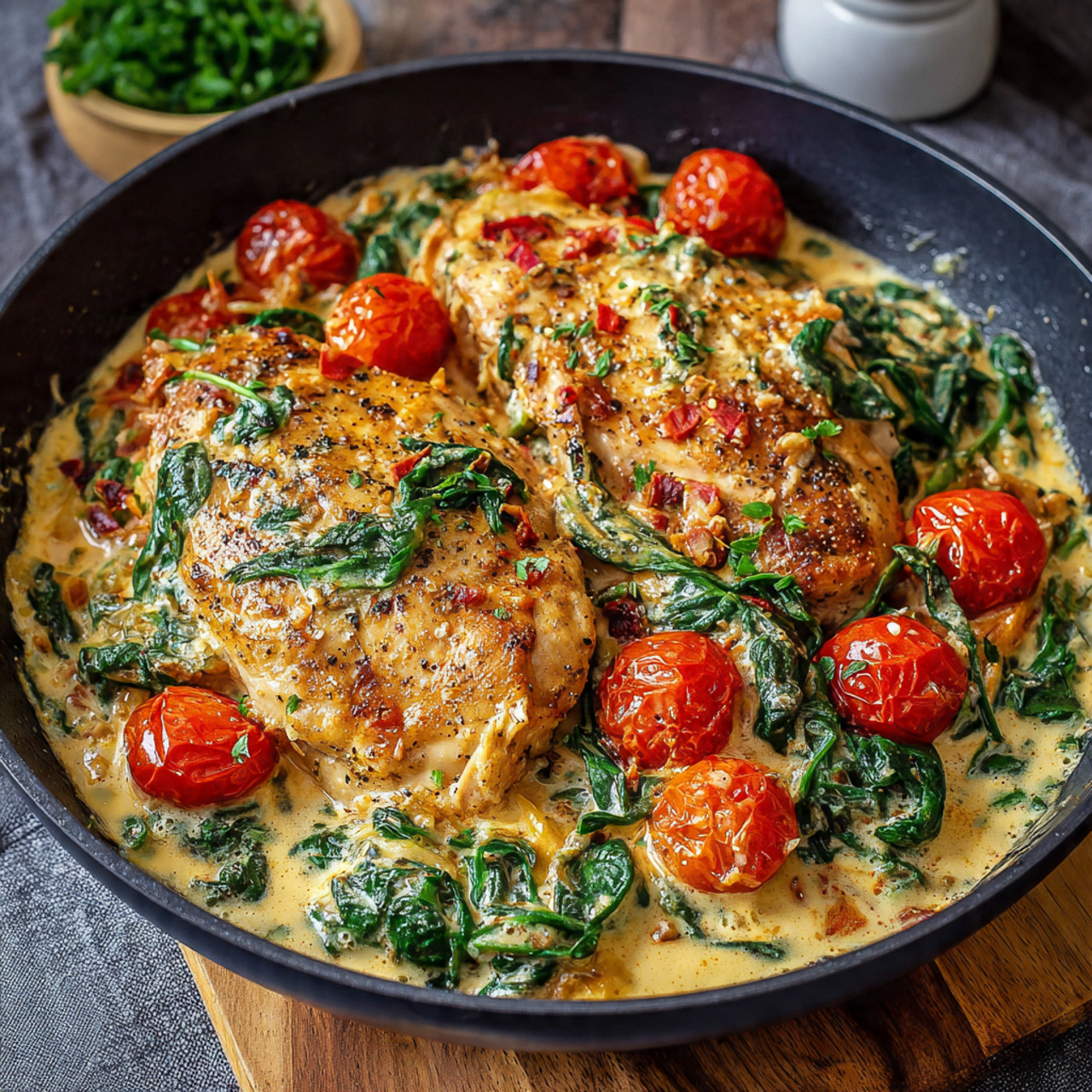 Fresh basil leaves for garnish