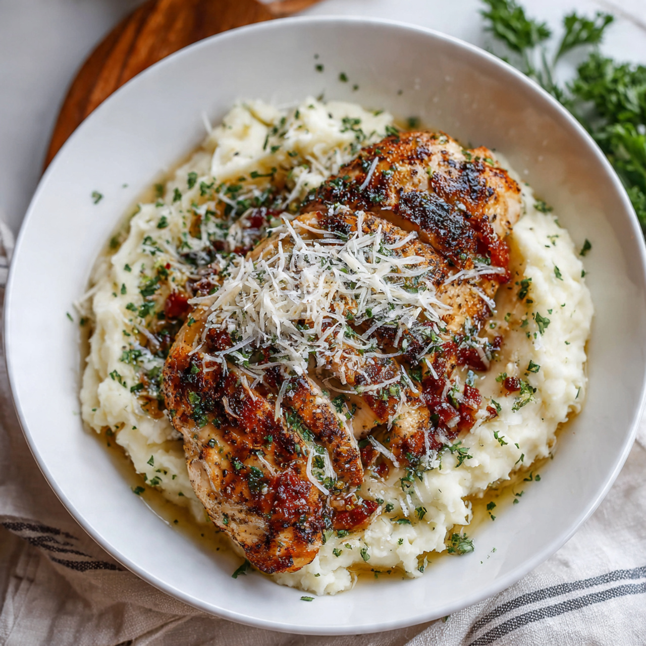 Garlic Parmesan Chicken with Creamy Mashed Potatoes - Ultimate Comfort Food Dinner