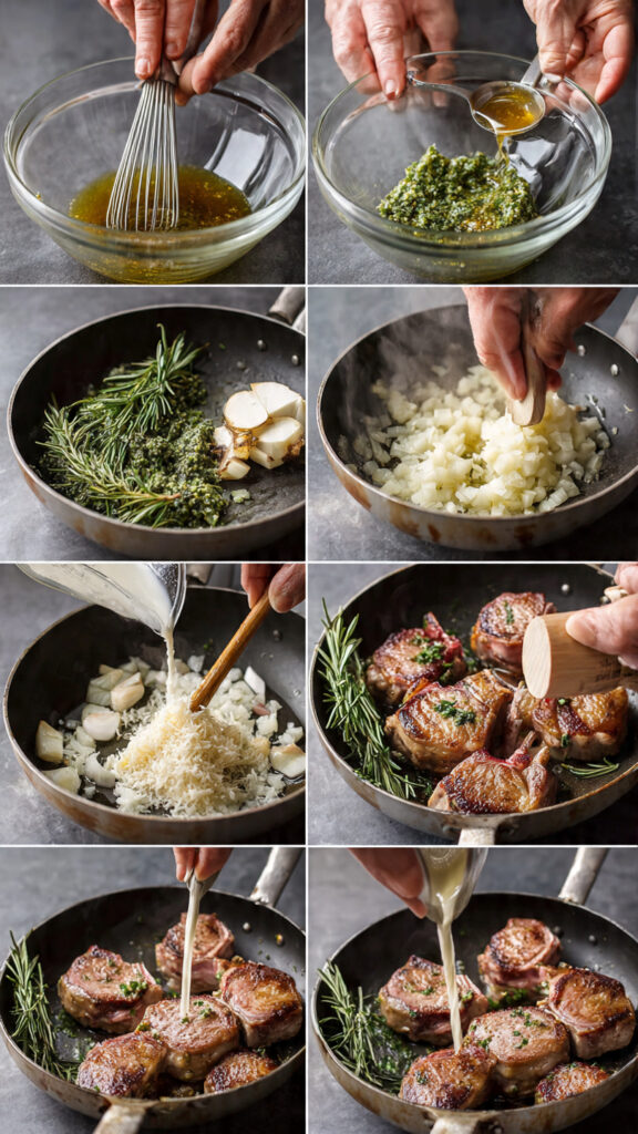 Master the Technique: Garlic Rosemary Lamb Chops with Creamy Parmesan Risotto Step-by-Step Guide
