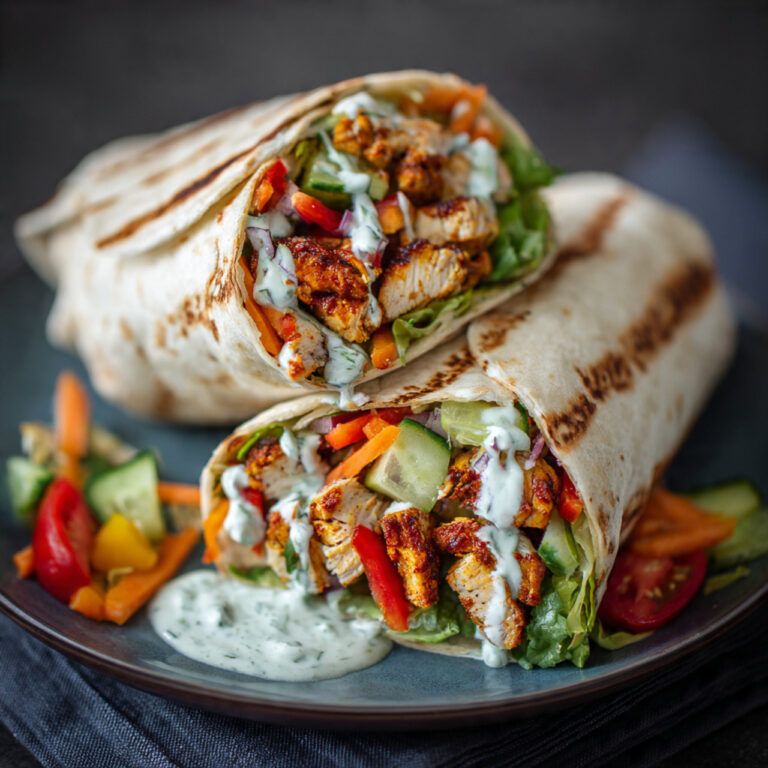 Spicy Chicken Wrap with Garlic Sauce – Bold, Fresh & Irresistibly Crunchy