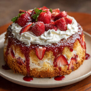 Strawberry Earthquake Cake Fresh Out of the Oven