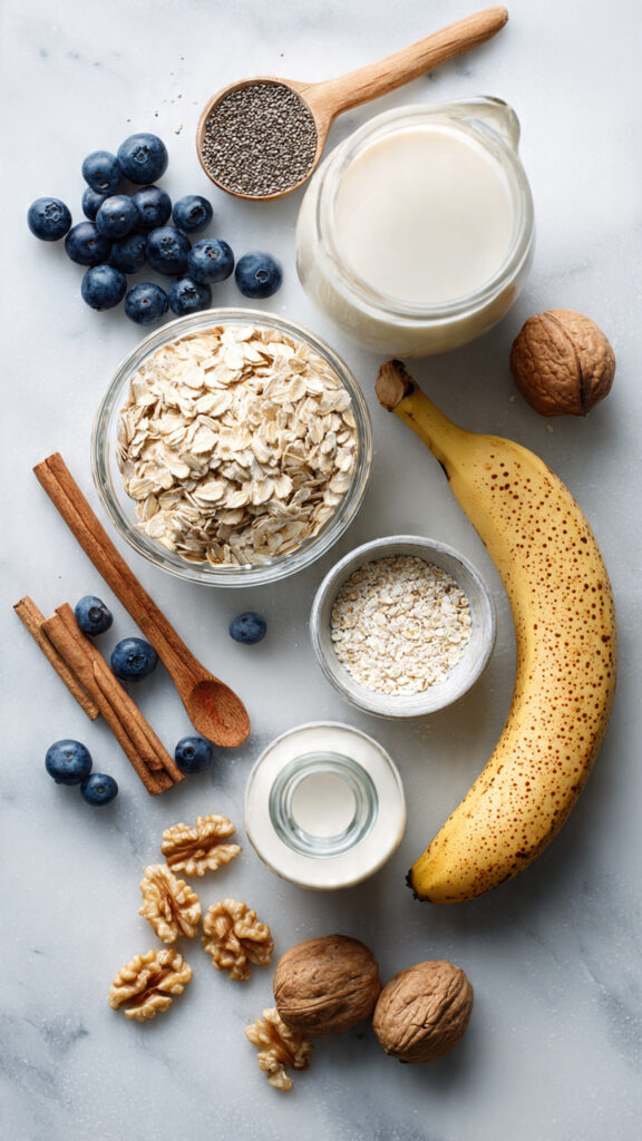Fresh Ingredients for Banana Overnight Oats