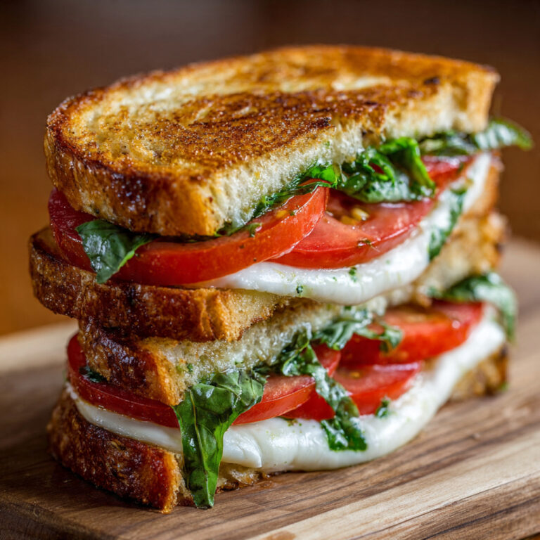 Caprese Sandwich with Tomato Mozzarella and Basil