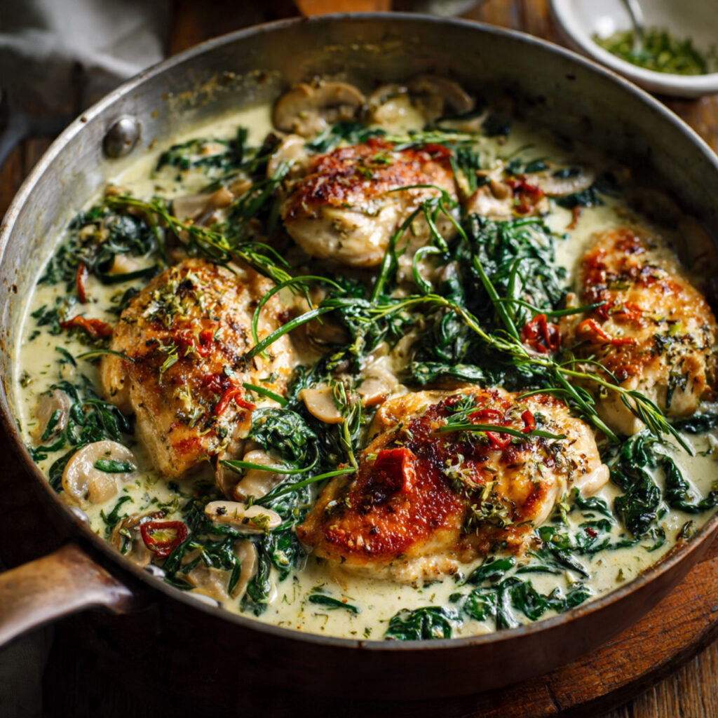 Creamy Chicken Florentine with Spinach and Garlic