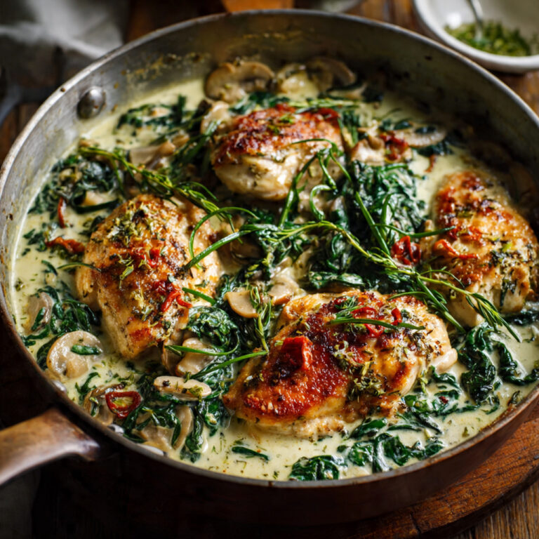 Creamy Chicken Florentine with Spinach and Garlic