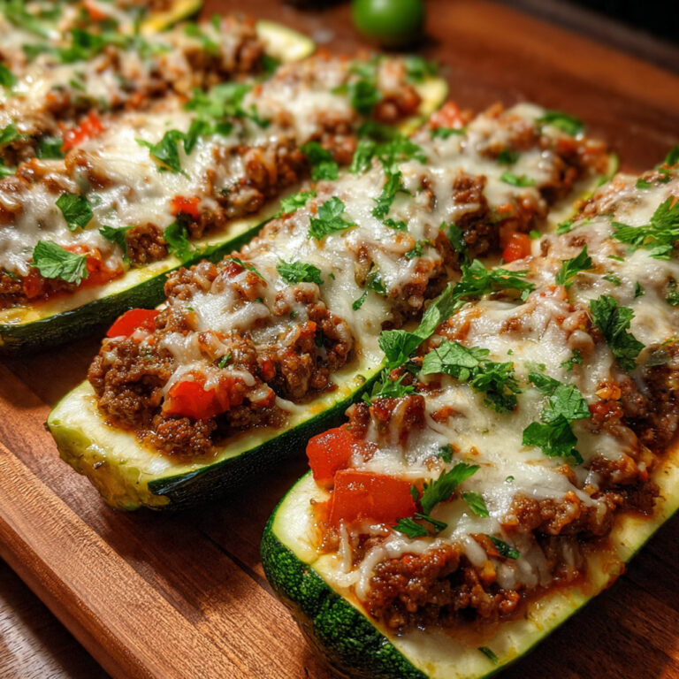 Ground Beef Zucchini Boats