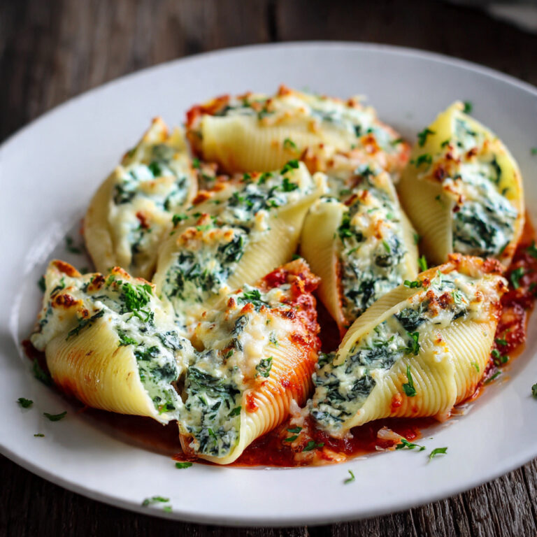 Ricotta Spinach Stuffed Shells – Creamy, Cheesy, and Baked to Perfection
