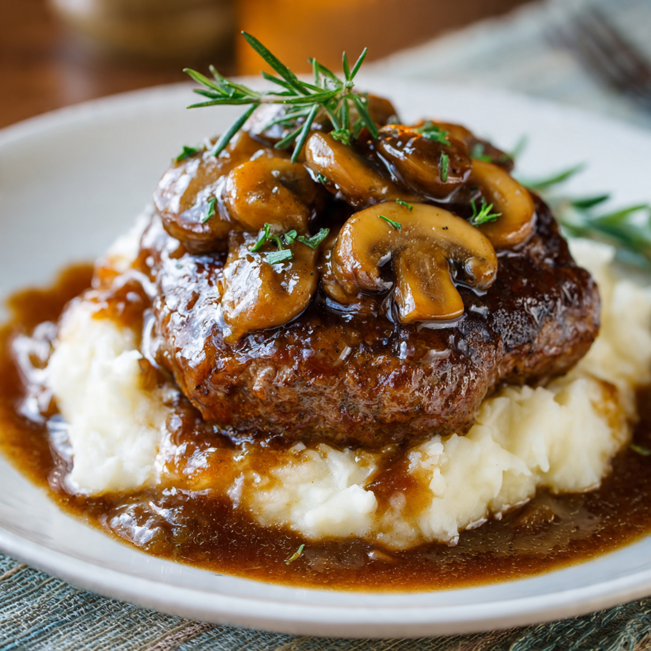 Homemade Salisbury Steak with Mushroom Gravy