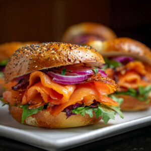 Smoked Salmon Bagel Sandwich
