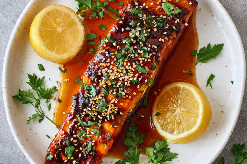 Air Fryer Honey Harissa Salmon Recipe