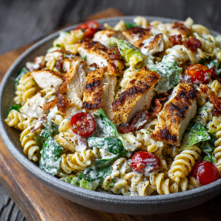 Chicken Caesar Pasta Salad,Chicken Caesar Pasta Salad is creamy Caesar dressing tossed with pasta, chicken, and fresh greens.