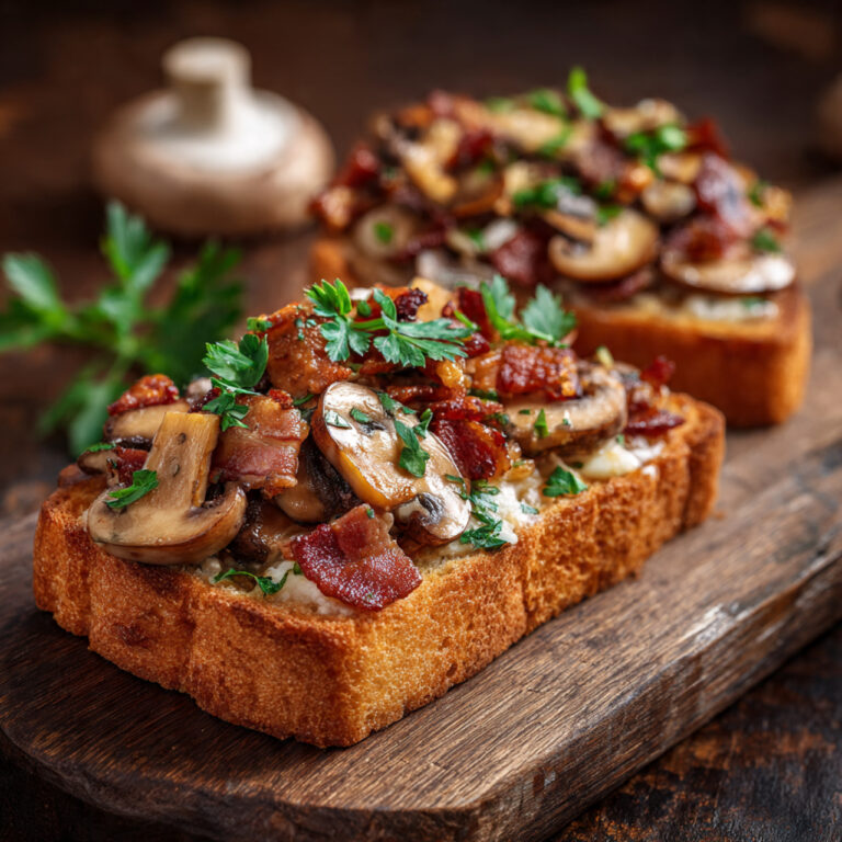 Garlic Mushroom Bacon Toast Recipe