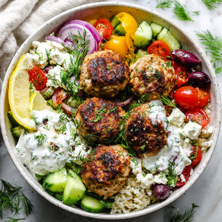 Greek Turkey Meatball Bowls: Healthy, Flavor-Packed Mediterranean Meal
