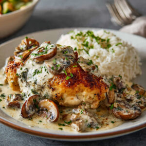 Mushroom Swiss Chicken Recipe – Juicy Chicken with Melty Cheese