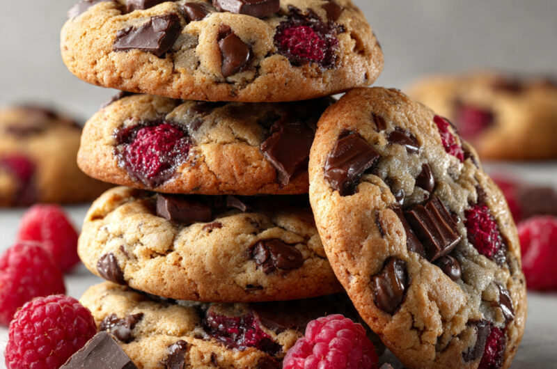 Raspberry Dark Chocolate Cookies Recipe – Rich, Fruity & Decadent