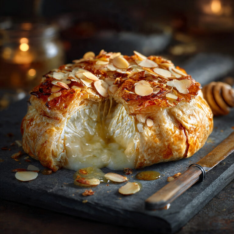 Baked Brie in Puff Pastry with Honey and Almonds: Sweet, Creamy & Irresistible