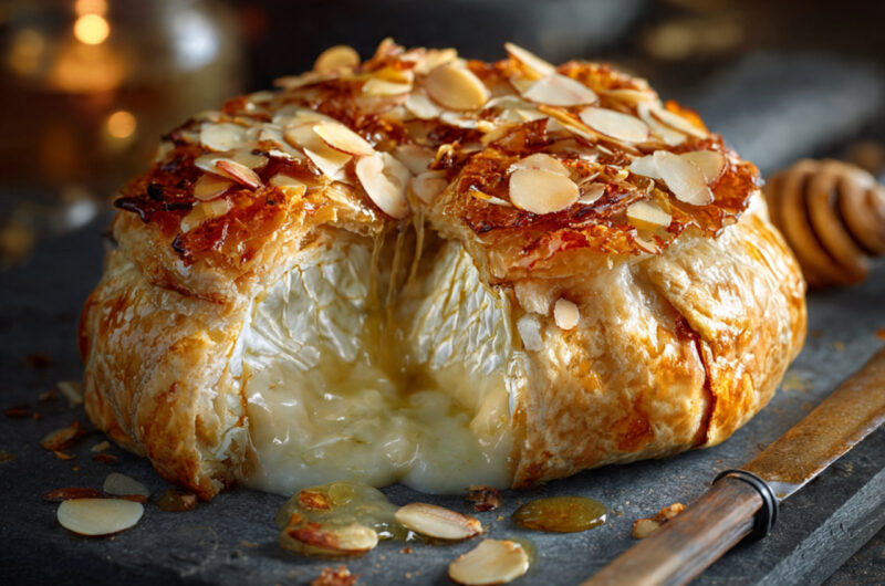 Baked Brie in Puff Pastry with Honey and Almonds: Sweet, Creamy & Irresistible