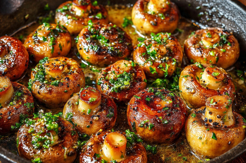 Pan Fried Garlic Mushrooms – Simple, Savory & Delicious