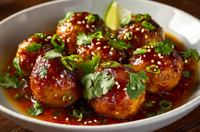Thai Baked Chicken Meatballs – Flavorful, Healthy & Easy