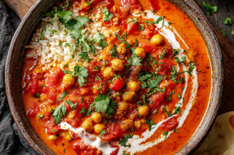 Vegan Slow Cooker Tomato & Chickpea Curry