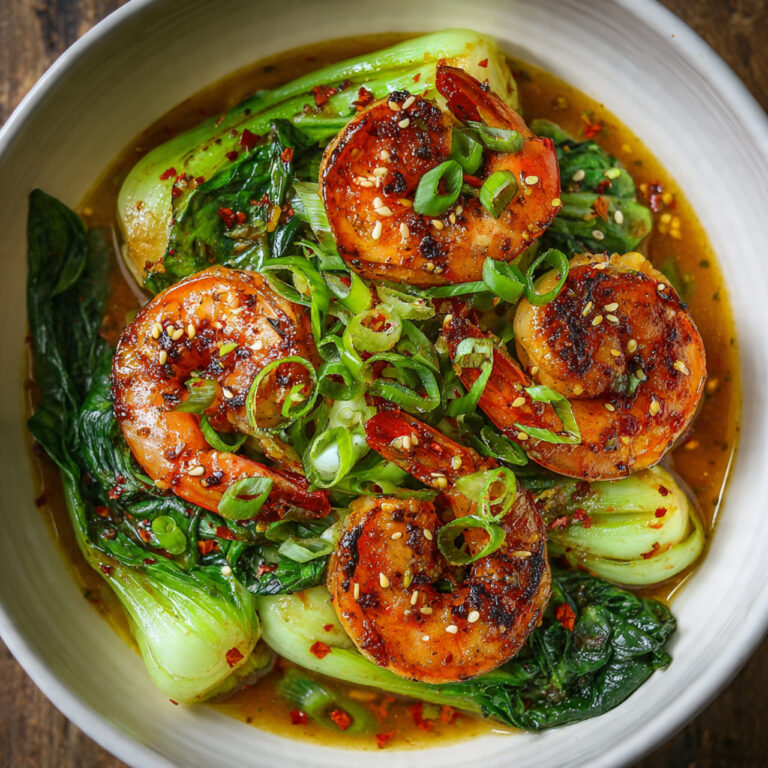 Spicy Garlic Butter Shrimp & Baby Bok Choy – Quick & Healthy