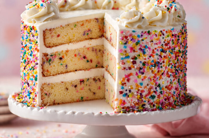 Vanilla Sprinkle Cake Recipe – Soft, Fluffy & Celebration Ready
