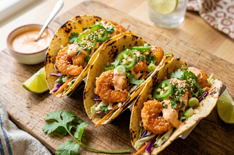 Easy Air Fryer Bang Bang Shrimp Tacos Recipe