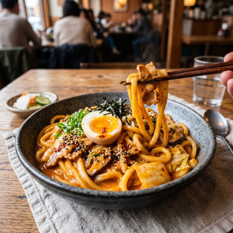 Creamy Gochujang Udon Noodles