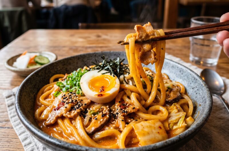Creamy Gochujang Udon Noodles