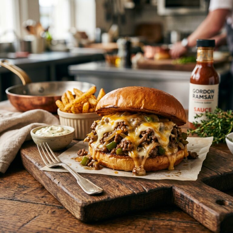 Gordon Ramsay’s Cheesy Philly Sloppy Joes